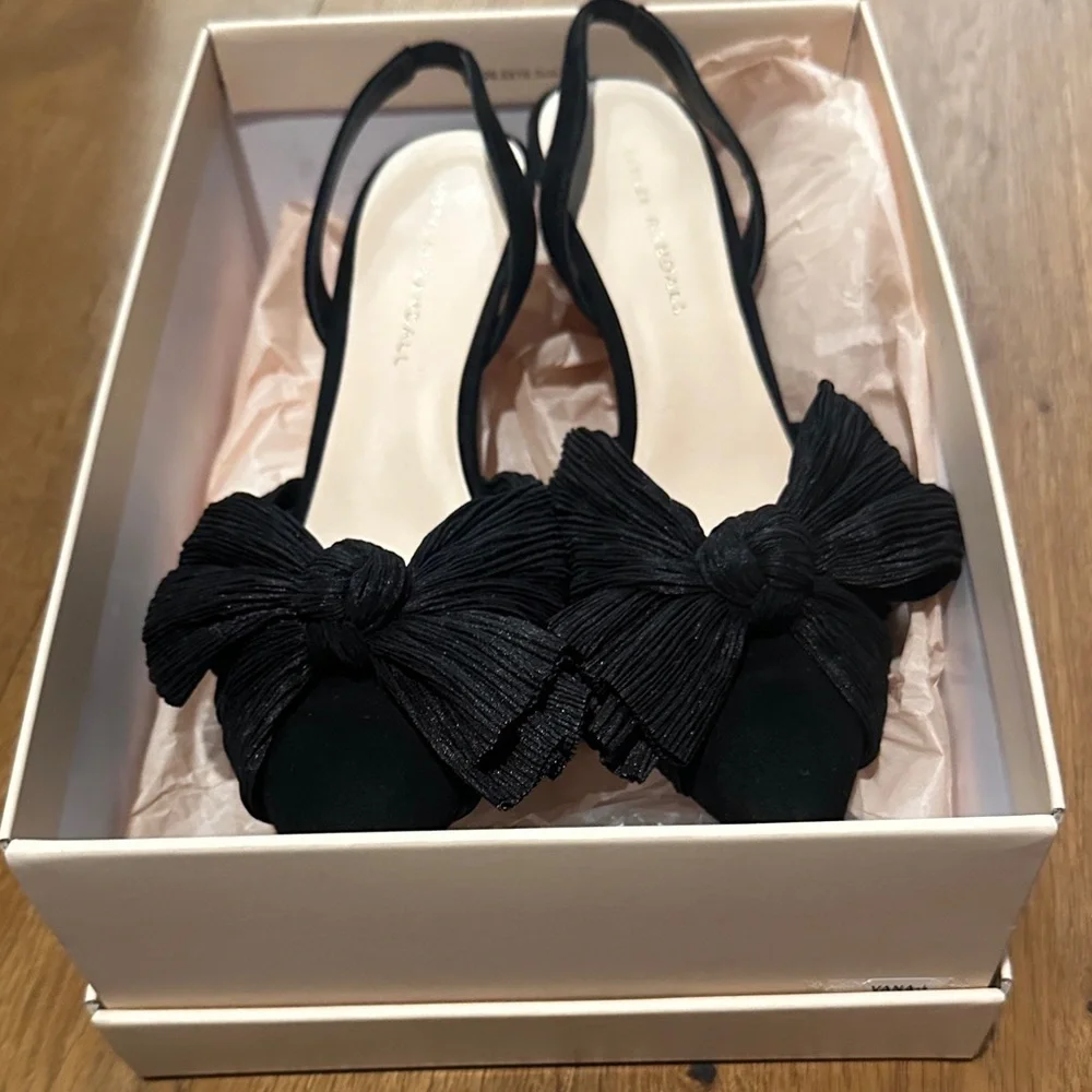 Loeffler Randall Black Bow Pointed Heels - Picture 6 of 6